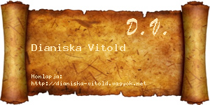 Dianiska Vitold névjegykártya